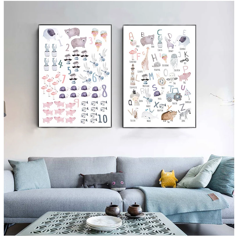 Alphabet Poster Number Educational Canvas Painting Nursery Wall Art Prints Animals Illustration Learning Picture Kids Room Decor
Alphabet Poster Number Educational Canvas Painting Nursery Wall Art Prints Animals Illustration Learning Picture Kids Room Decor