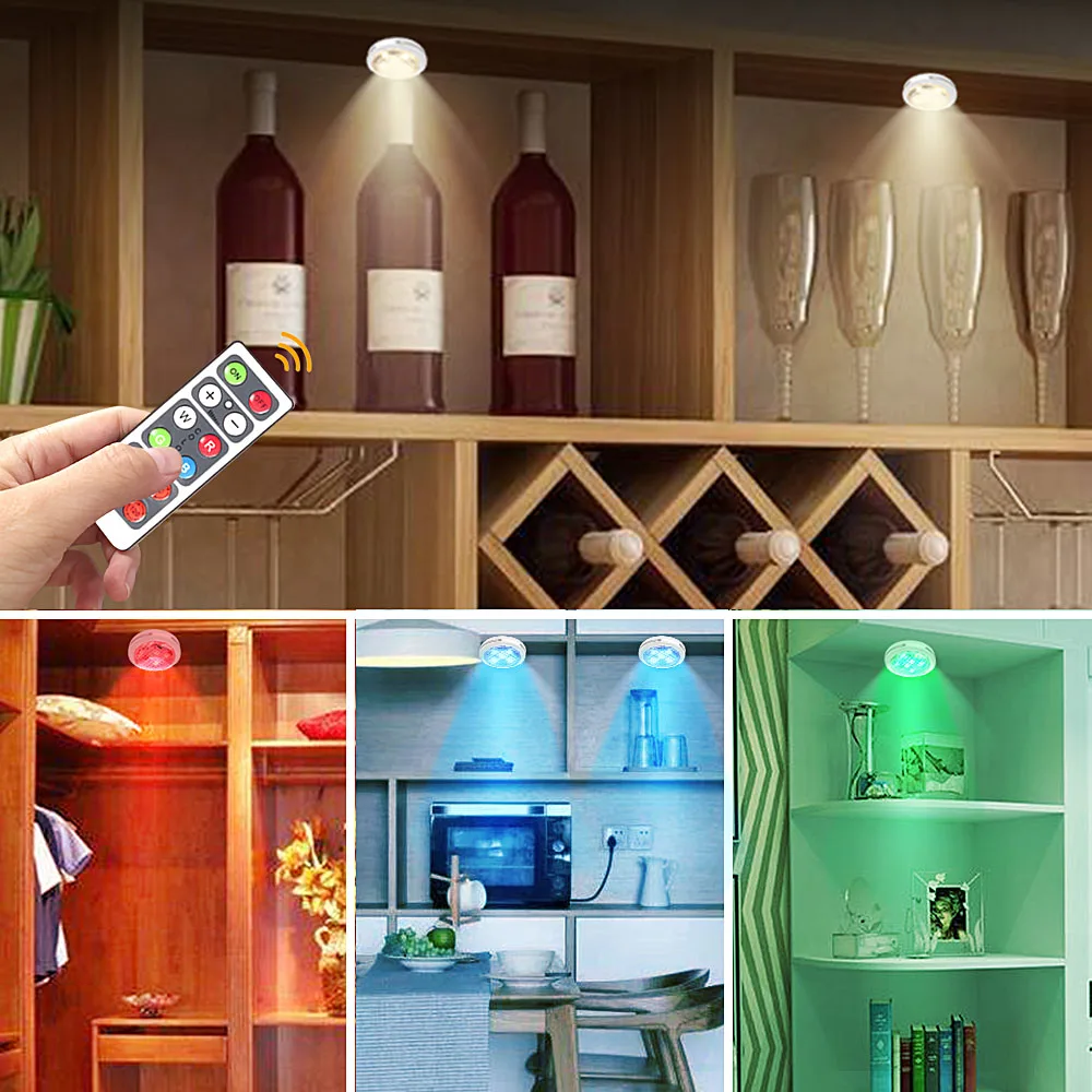 Wireless Dimmable Touch Sensor LED Under Cabinet Lights RGB White LED Puck Light Close Wardrobe Bedroom Kitchen Wall Night Lamps
Wireless Dimmable Touch Sensor LED Under Cabinet Lights RGB White LED Puck Light Close Wardrobe Bedroom Kitchen Wall Night Lamps