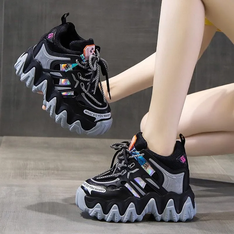 Hidden High Heels Platform Sneakers Women Casual Lace-up Platform Walking Shoes Women Non-slip Yellow Sneakers Mujer
Hidden High Heels Platform Sneakers Women Casual Lace-up Platform Walking Shoes Women Non-slip Yellow Sneakers Mujer