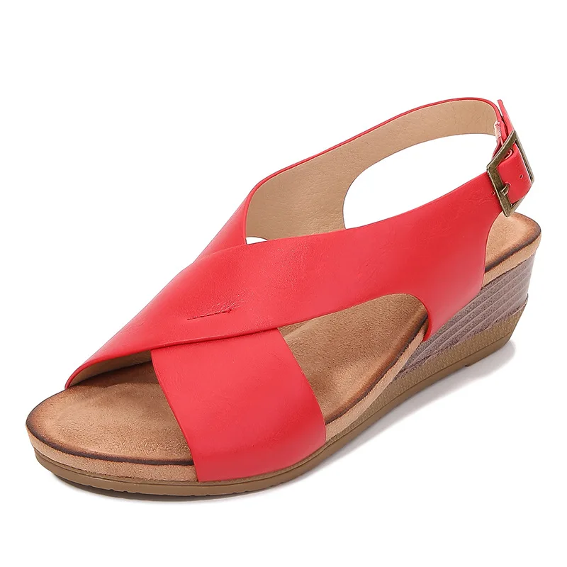 Summer 2021 Black Comfortable Wedge Heel Roman Slippers Red Large Size Simple Fashion Sandals Apricot Platform Women's Shoes
Summer 2021 Black Comfortable Wedge Heel Roman Slippers Red Large Size Simple Fashion Sandals Apricot Platform Women's Shoes