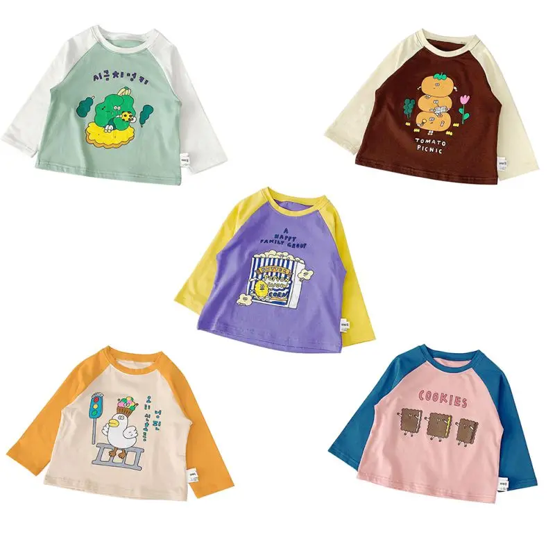 Children Autumn Cute Stitching Cartoon Print Wear Round Collar Long Sleeved Cotton Casual T-Shirt New
Children Autumn Cute Stitching Cartoon Print Wear Round Collar Long Sleeved Cotton Casual T-Shirt New