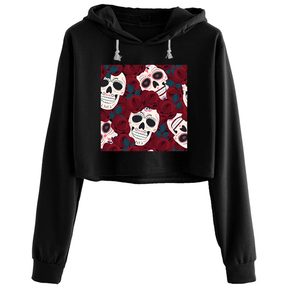 Day Of The Dead Sugar Skulls Halloween Skull Crop Hoodies Women Korean Y2k Kawaii Goth Pullover For Girls
Day Of The Dead Sugar Skulls Halloween Skull Crop Hoodies Women Korean Y2k Kawaii Goth Pullover For Girls