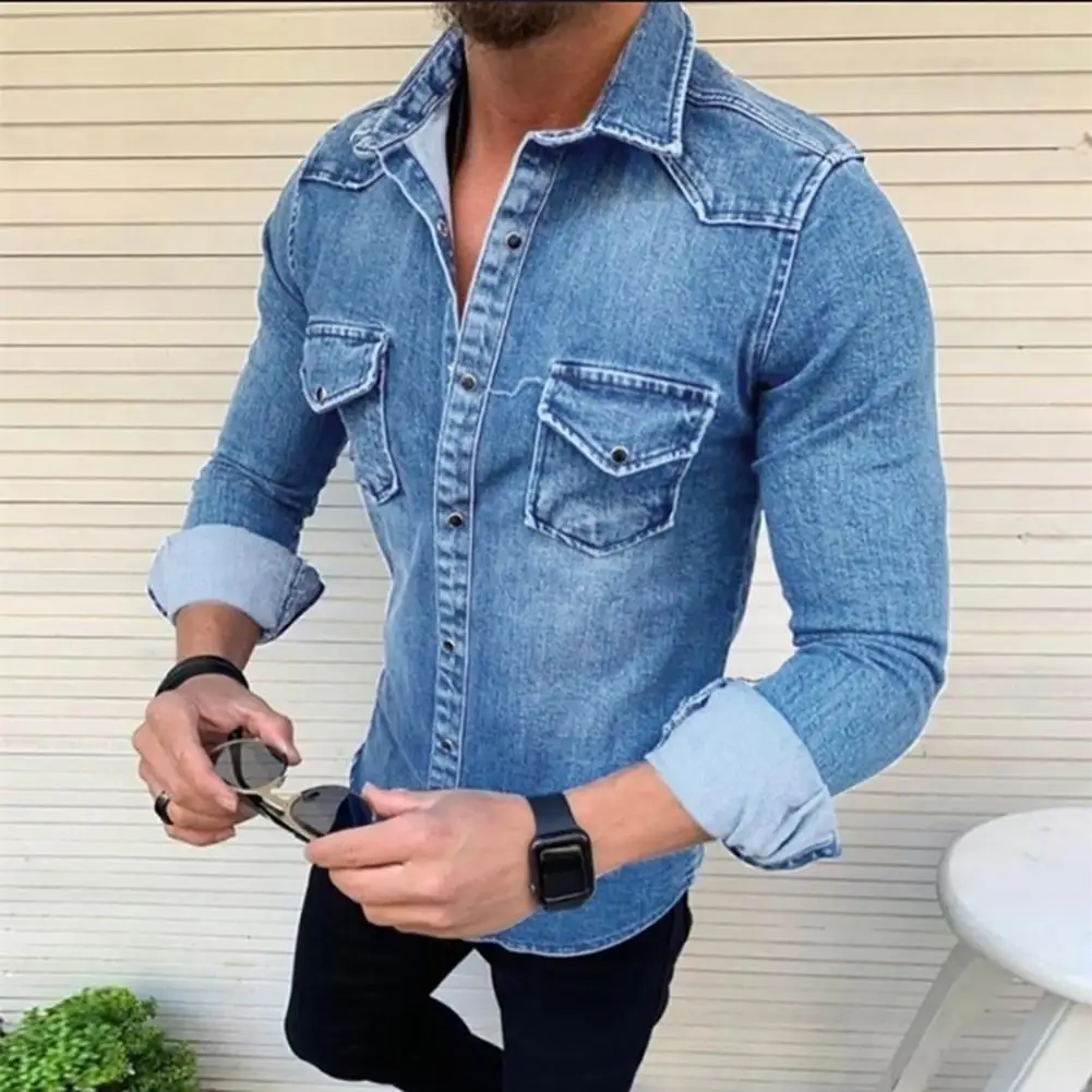 Men Fashion Pockets Turn Down Collar Long Sleeve Outerwear Slim Buttons Denim Shirt OUTDOOR hiking beach summer streetwear M-3XL
Men Fashion Pockets Turn Down Collar Long Sleeve Outerwear Slim Buttons Denim Shirt OUTDOOR hiking beach summer streetwear M-3XL