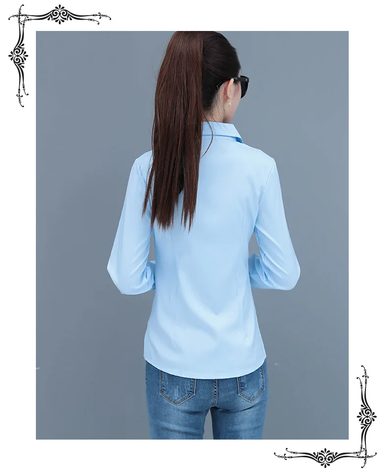 Elegant Women Chiffon Office Blouses Spring Long Sleeve Lapel Slim Blue Shirts Work Women Fashion Casual Ladies Plus Size Tops 
Elegant Women Chiffon Office Blouses Spring Long Sleeve Lapel Slim Blue Shirts Work Women Fashion Casual Ladies Plus Size Tops