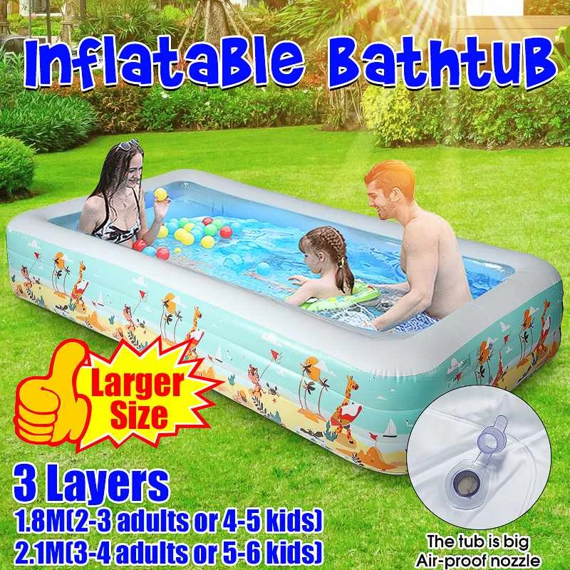 4Layer Large Swimming pool Children Inflatable Pool Inflatable bathtub Framed pool for family Above ground Square Swimming Pools
4Layer Large Swimming pool Children Inflatable Pool Inflatable bathtub Framed pool for family Above ground Square Swimming Pools