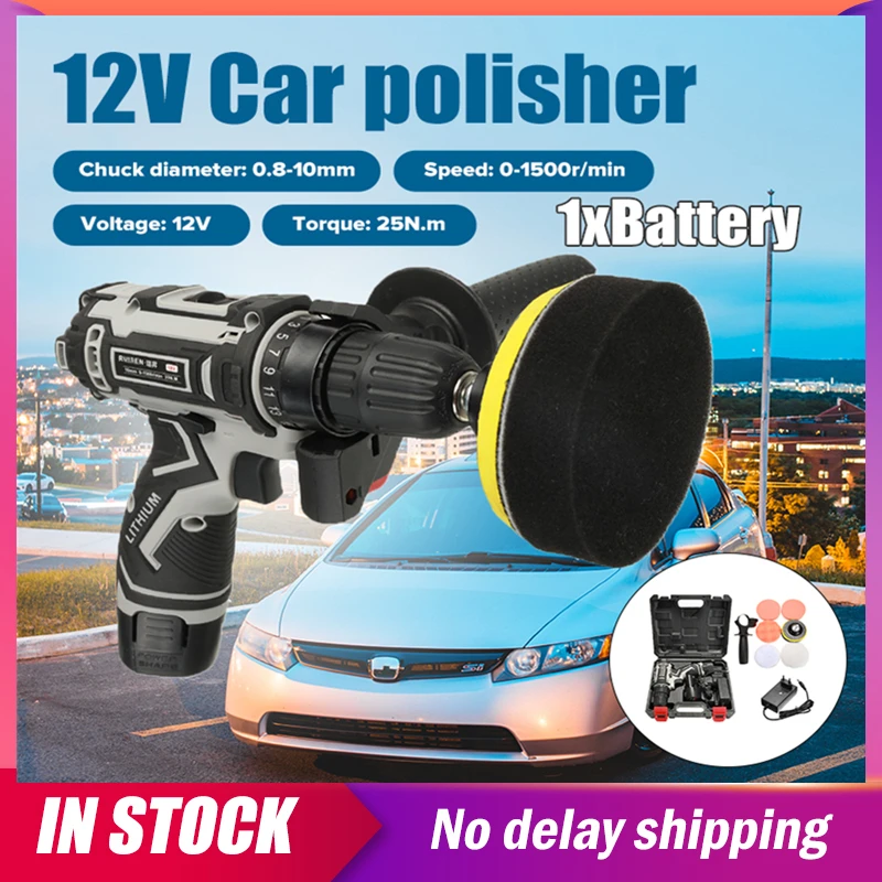 12V DC Car Polisher Drill Cordless Polishing Machine 1500rpm Wireless Rechargeable Portable Adjustable Speed Waxing Machine
12V DC Car Polisher Drill Cordless Polishing Machine 1500rpm Wireless Rechargeable Portable Adjustable Speed Waxing Machine