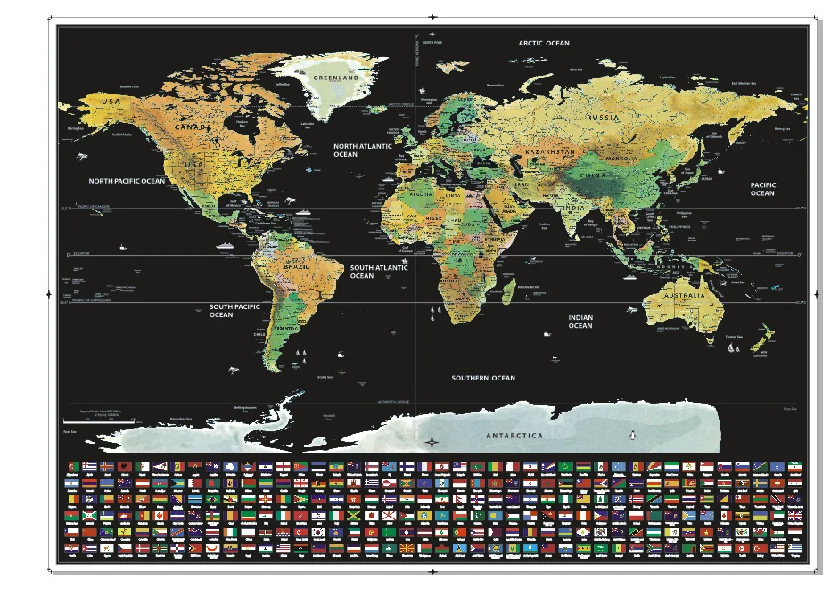 Карта с царапинами Вселенная солнечная система карта популярные инструменты для