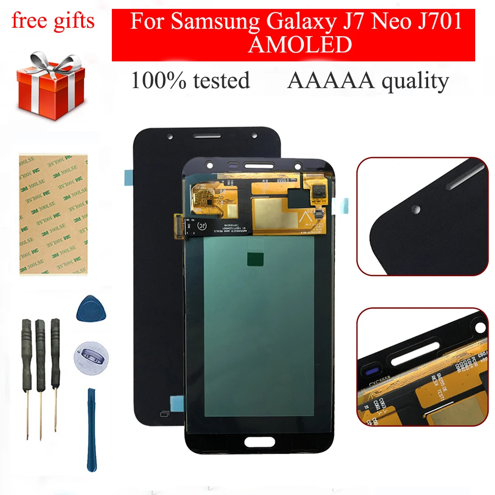 AMOLED ЖК дисплей для Samsung Galaxy J7 Neo J701 J701F J701M J701MT монитор + сенсорный экран дигитайзер