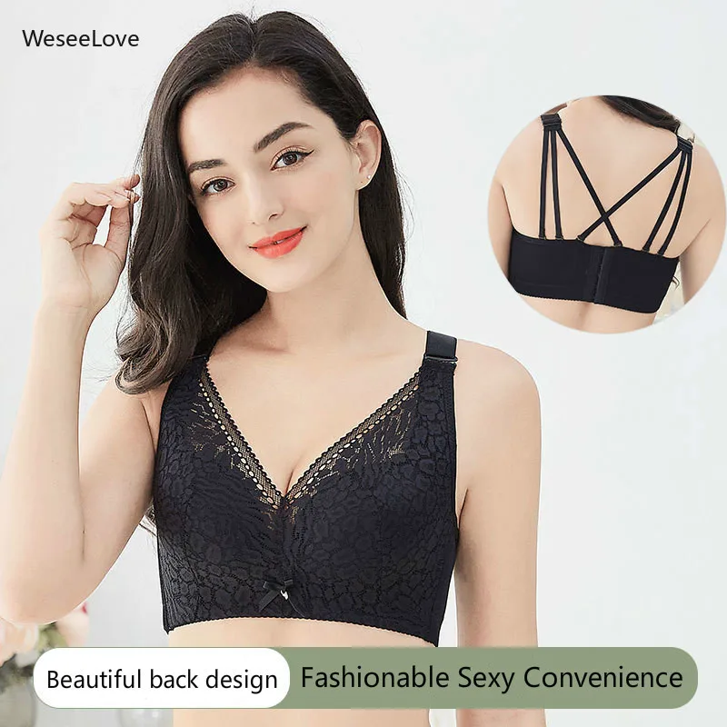 Weseelove Plus Size34-50 Sexy Push Up Bra Beautiful back design Brassiere Backless Bralette Breast Seamless Bras for Women
Weseelove Plus Size34-50 Sexy Push Up Bra Beautiful back design Brassiere Backless Bralette Breast Seamless Bras for Women