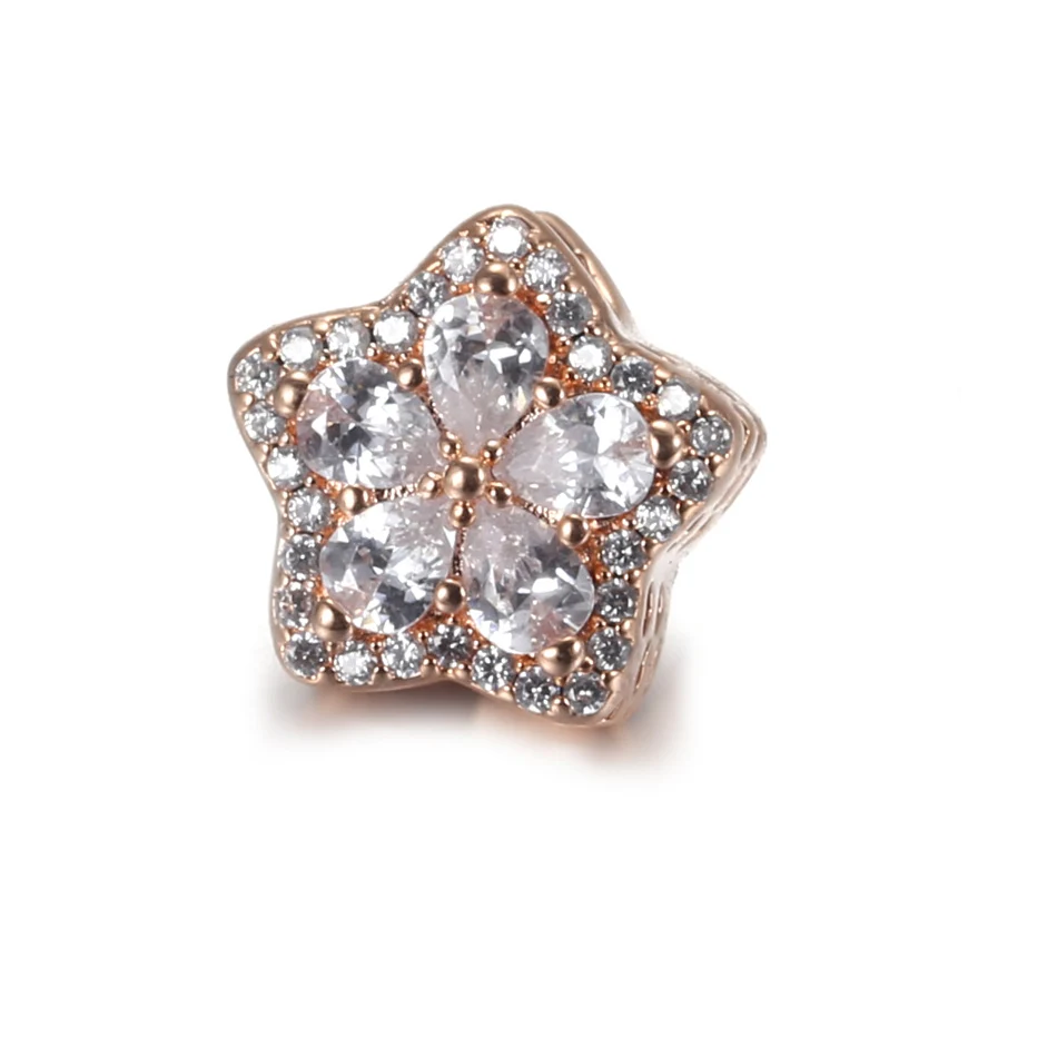 Rose Pave Flower Star Clear CZ Charm for Women Bracelet Bangle Authentic S925 Silver DIY Jewelry Bead
Rose Pave Flower Star Clear CZ Charm for Women Bracelet Bangle Authentic S925 Silver DIY Jewelry Bead