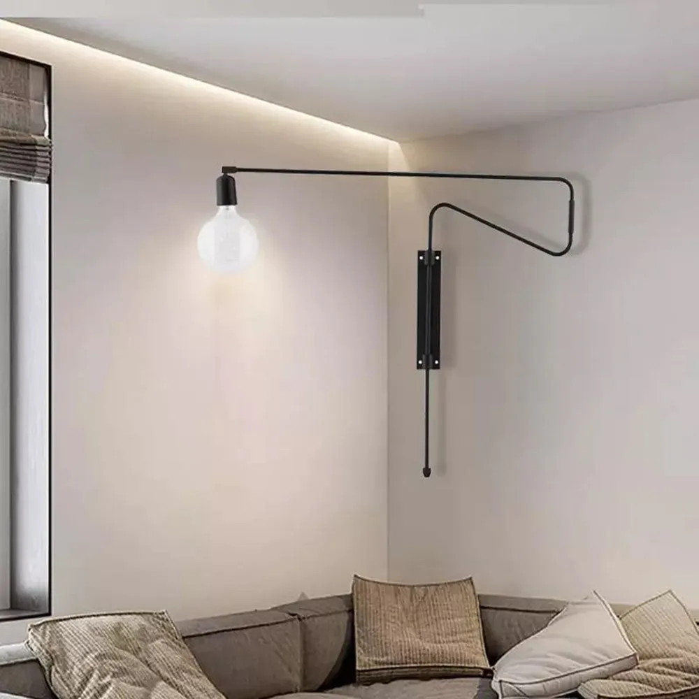 Swing Wall Lamp American Long Arm Parlor Bedroom minimalist lamp Rotatable Gold Black Metal Concise Reading e27 wall lamp
Swing Wall Lamp American Long Arm Parlor Bedroom minimalist lamp Rotatable Gold Black Metal Concise Reading e27 wall lamp