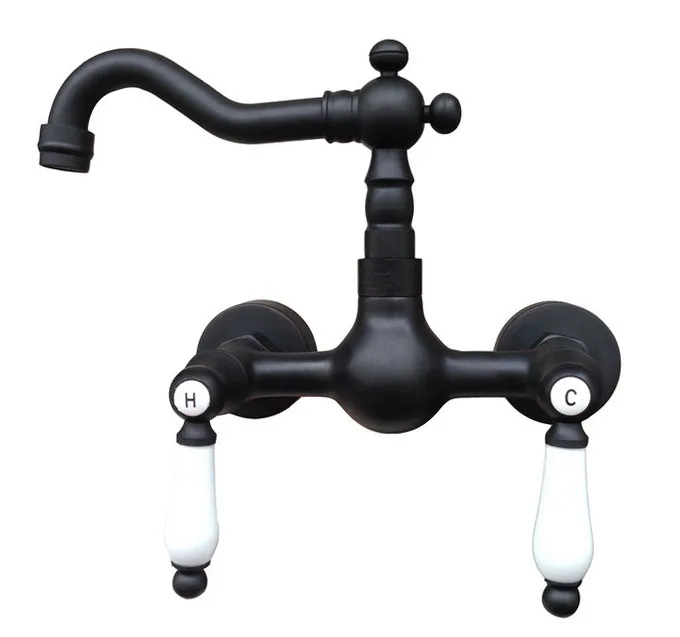 Black Oil Rubbed Brass Bathroom Kitchen Sink Basin Faucet Mixer Tap Swivel Spout Wall Mounted Dual Ceramic Handles mnf522
Black Oil Rubbed Brass Bathroom Kitchen Sink Basin Faucet Mixer Tap Swivel Spout Wall Mounted Dual Ceramic Handles mnf522