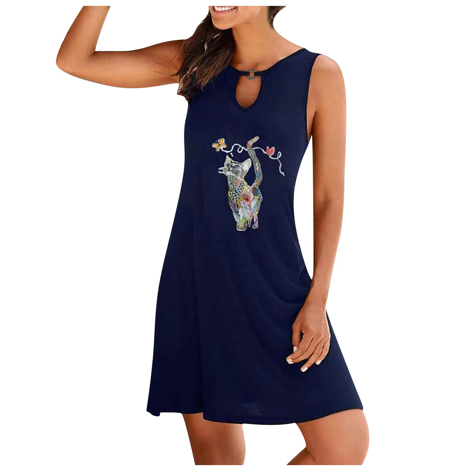 Women Summer O-neck Flora Hollow Out Sleeveless Loose Tank Mid Dresses 2021 Woman Casual Plus Size Beach Dresses Clothing
Women Summer O-neck Flora Hollow Out Sleeveless Loose Tank Mid Dresses 2021 Woman Casual Plus Size Beach Dresses Clothing