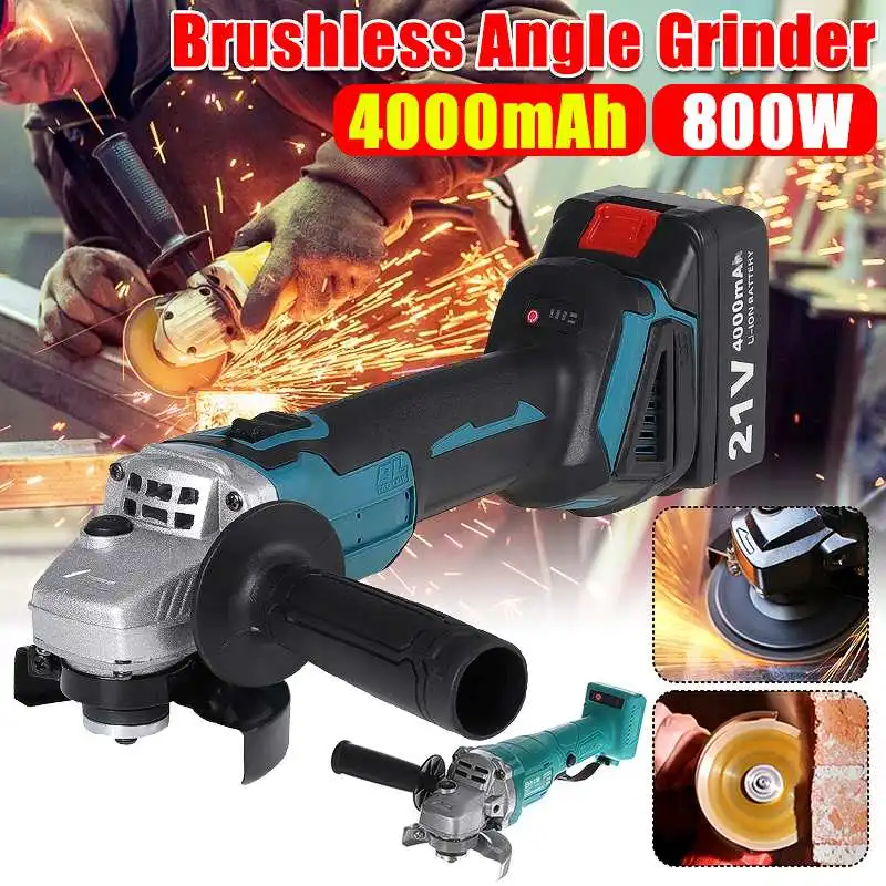 800W 21V Cordless Brushless Lithium-Ion Angle Grinder Grinding Power Tool Cutting Grinding Machine Polisher 4000mAh Battery
800W 21V Cordless Brushless Lithium-Ion Angle Grinder Grinding Power Tool Cutting Grinding Machine Polisher 4000mAh Battery