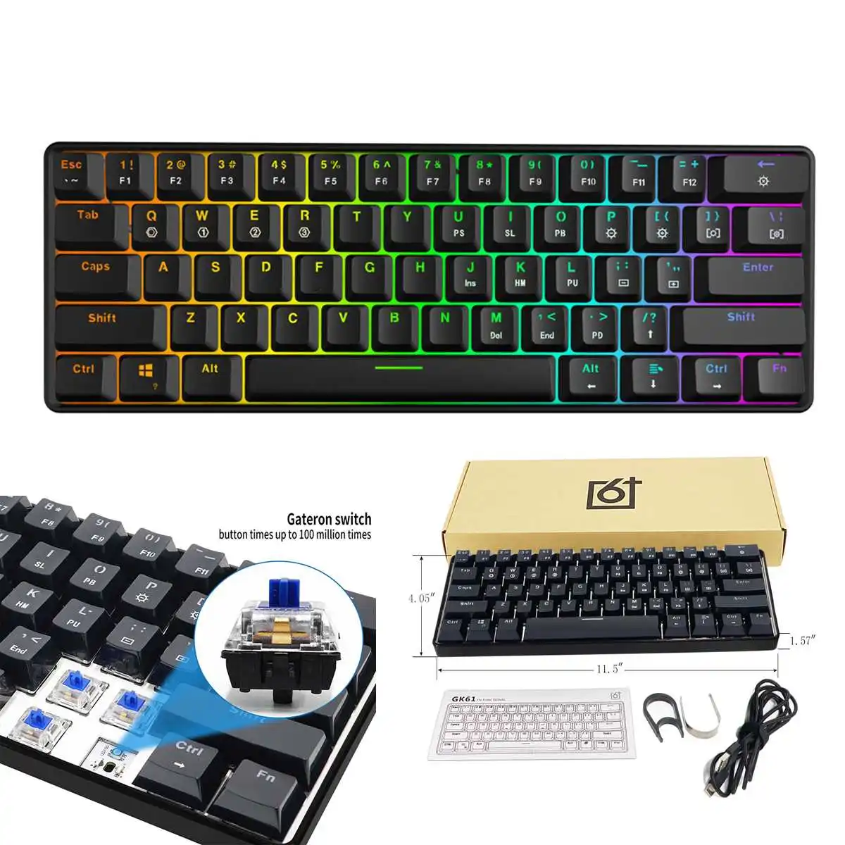 Axis 61 Key Games Gateron Switch RGB Game Mechanical Keyboard Optical Axis Can USB Type-c Be Inserted Cable Mechanical IP68
Axis 61 Key Games Gateron Switch RGB Game Mechanical Keyboard Optical Axis Can USB Type-c Be Inserted Cable Mechanical IP68