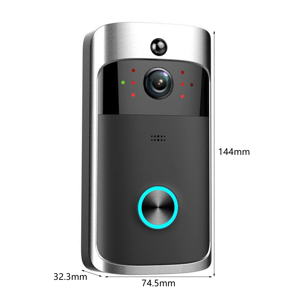 Wireless Smart Doorbell Two Way Video Talk WiFi Door Bell Camera Waterproof Human Detection Video Intercom Support 32GB TF Card
Wireless Smart Doorbell Two Way Video Talk WiFi Door Bell Camera Waterproof Human Detection Video Intercom Support 32GB TF Card