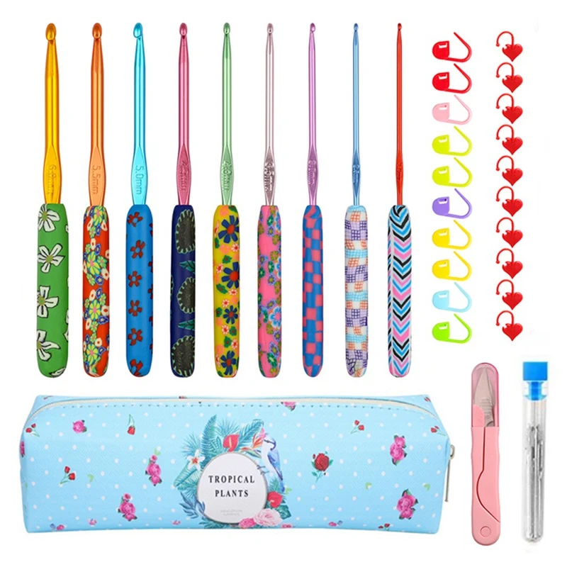 9 Pcs/Set Crochet Hooks Knitting Needles Set Soft Handle Aluminum Color Printing DIY Crochet Sewing Tools Kit
9 Pcs/Set Crochet Hooks Knitting Needles Set Soft Handle Aluminum Color Printing DIY Crochet Sewing Tools Kit