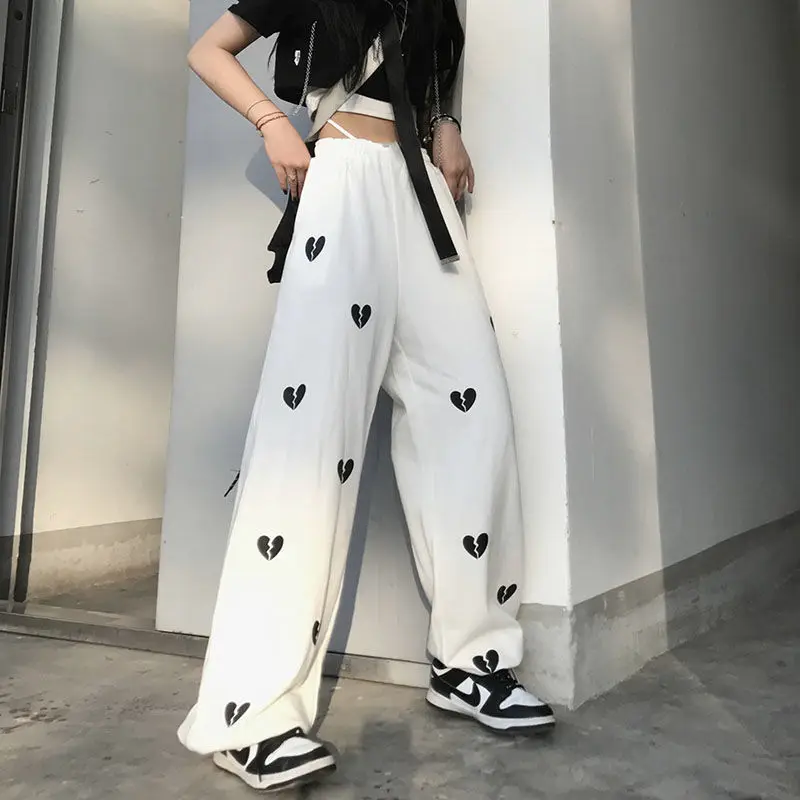 Autumn NewCasual Pants women's High Waist Loose love Printing Tide Ins Harajuku Style Straight Wide Leg Trousers
Autumn NewCasual Pants women's High Waist Loose love Printing Tide Ins Harajuku Style Straight Wide Leg Trousers