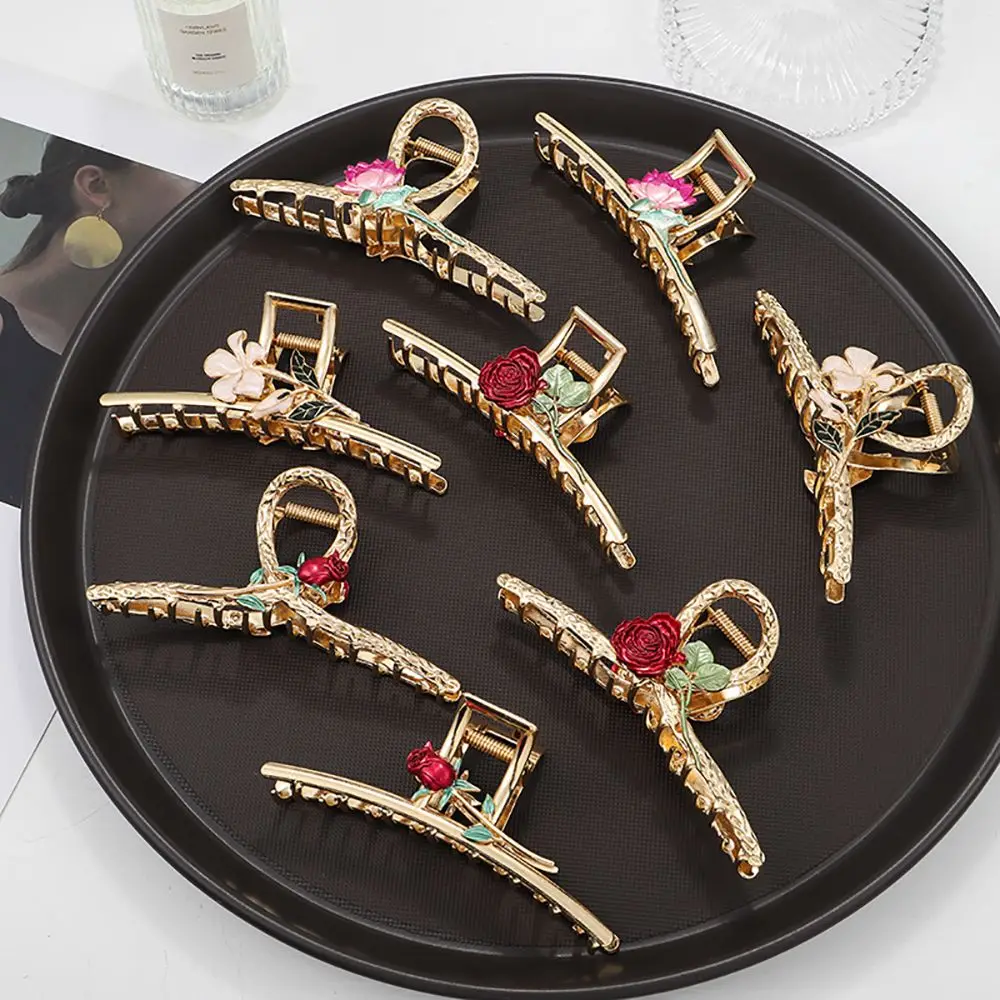 Korean Sweet Rose Flower Metal Hair Claws Large Back of Head Headdress Shark Clip for Women Hair Accessories
Korean Sweet Rose Flower Metal Hair Claws Large Back of Head Headdress Shark Clip for Women Hair Accessories