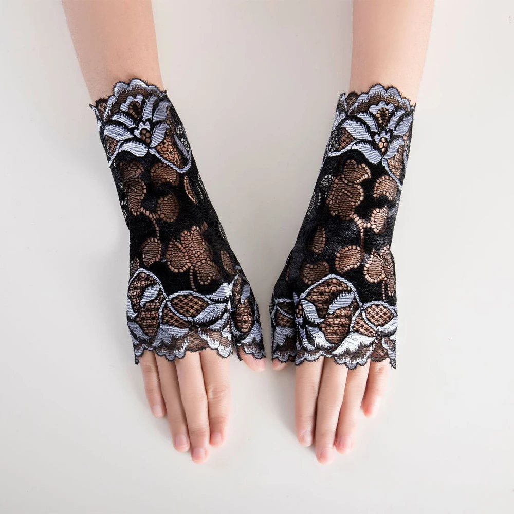 Short thin section lace sun protection Flower Mesh half-finger gloves riding UV protection Mittens dance performance gloves
Short thin section lace sun protection Flower Mesh half-finger gloves riding UV protection Mittens dance performance gloves