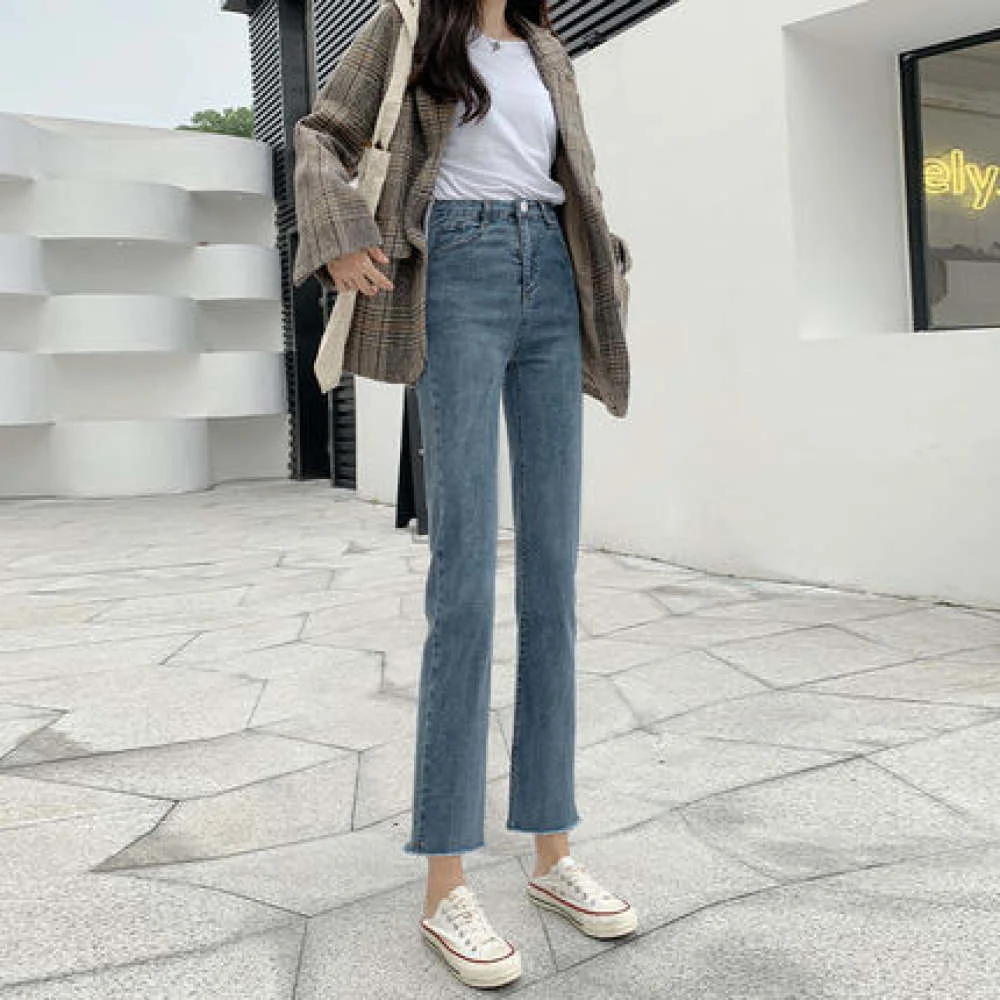 TINT ERA Women Clothing High Waist Nine Points Loose Straight Denim Pants Trousers Pantalon Femme Harajuku Streetwear 
TINT ERA Women Clothing High Waist Nine Points Loose Straight Denim Pants Trousers Pantalon Femme Harajuku Streetwear