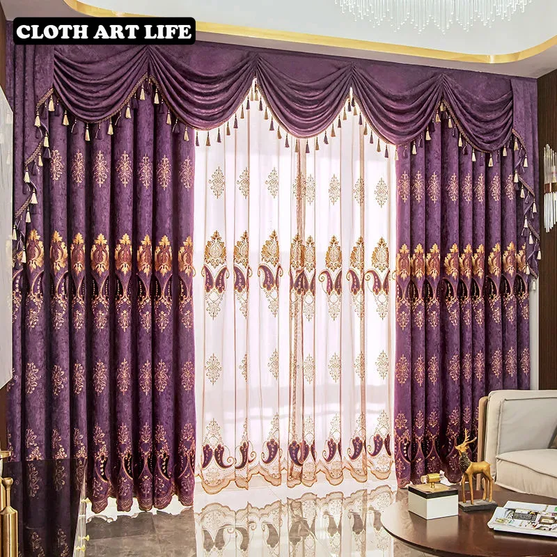 Luxurious European Chenille Curtain Blackout Curtains for Living Room Bedroom Kirchen Jacquard Embroidery Fabric Drapes Blinds
Luxurious European Chenille Curtain Blackout Curtains for Living Room Bedroom Kirchen Jacquard Embroidery Fabric Drapes Blinds