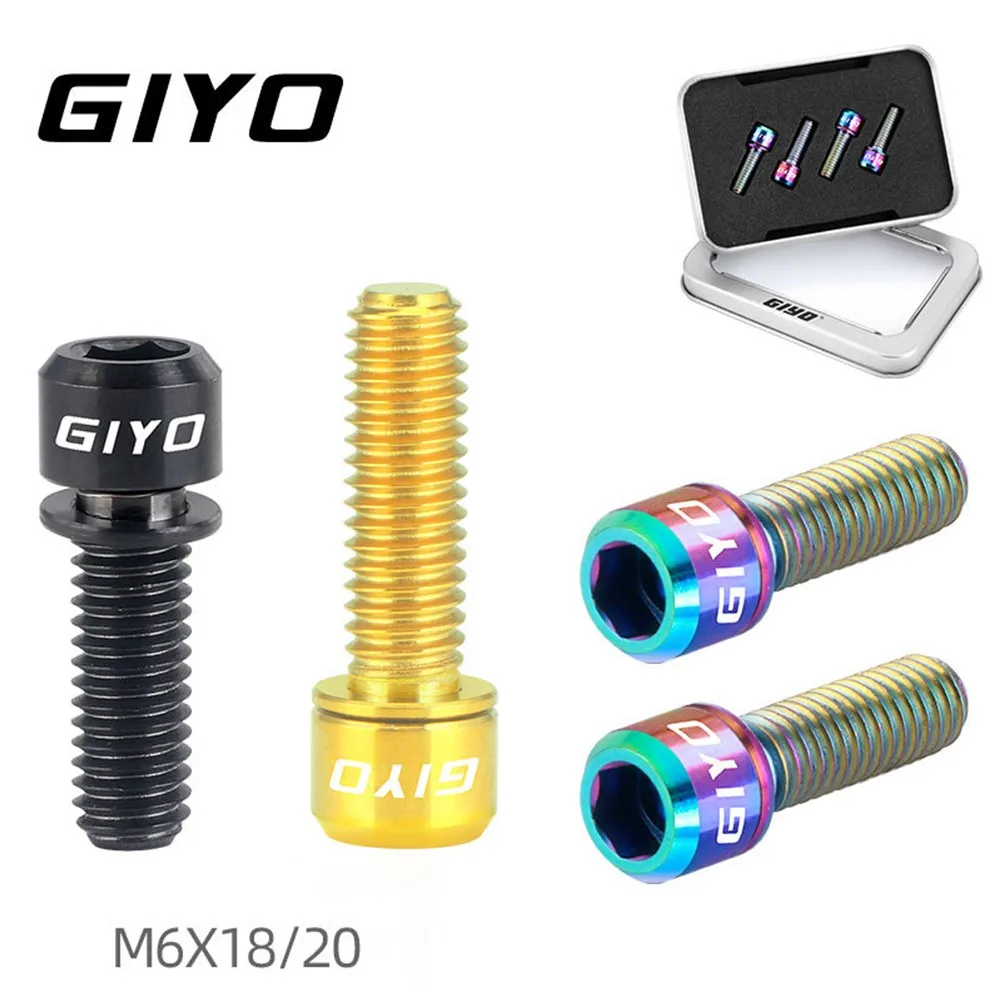 GIYO 4pcs Disc Brake Bolt Clamp Titanium Alloy MTB Bike Bicycle Screw M6*18/M6*20mm High Strength Cycling Parts Accessories
GIYO 4pcs Disc Brake Bolt Clamp Titanium Alloy MTB Bike Bicycle Screw M6*18/M6*20mm High Strength Cycling Parts Accessories