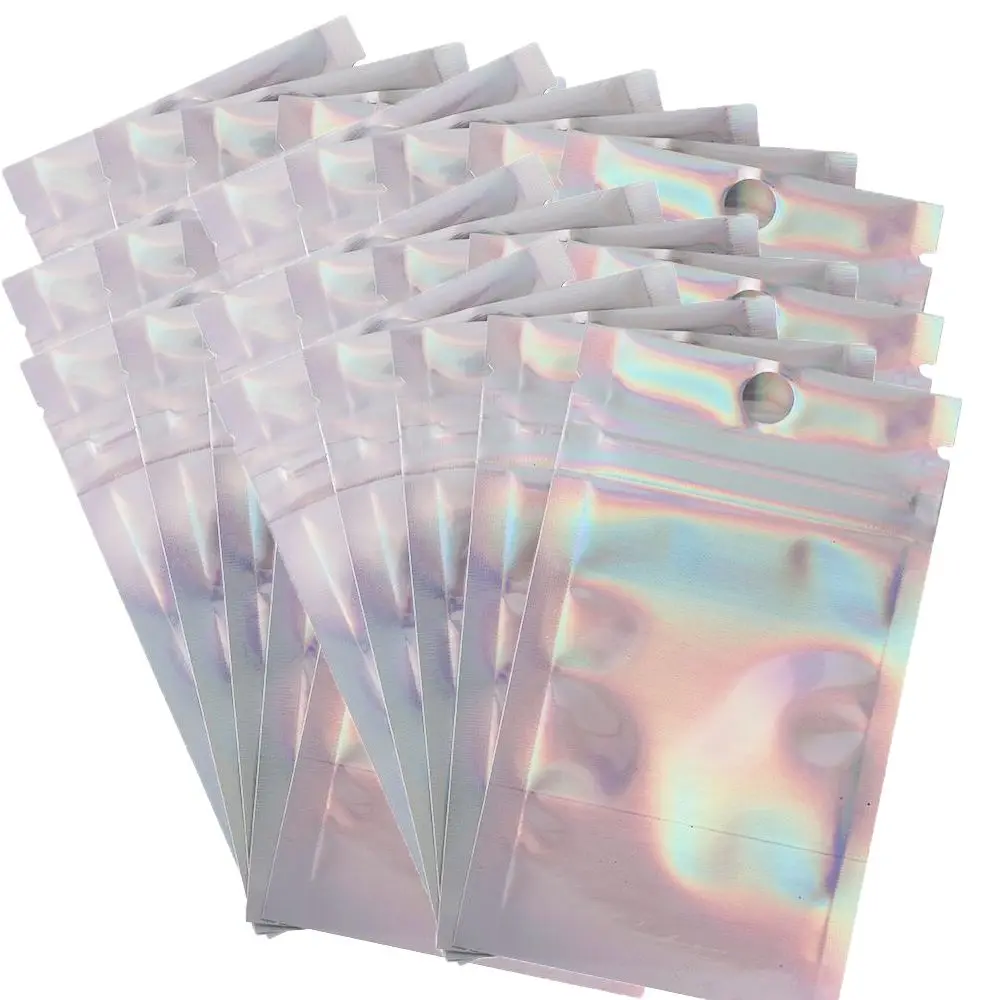 60 Pcs Zip Plastic Bag Aluminum Foil Hologram Food Pouch Small Water Proof Zipper Reclosable Pouches
60 Pcs Zip Plastic Bag Aluminum Foil Hologram Food Pouch Small Water Proof Zipper Reclosable Pouches