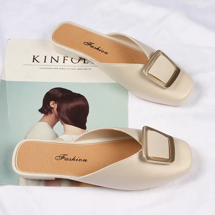Square Buckle Half Slippers Solid Color Low Heel Soft Bottom Square Head Half Sandals and Slippers New Fashion Casual Shoe Women
Square Buckle Half Slippers Solid Color Low Heel Soft Bottom Square Head Half Sandals and Slippers New Fashion Casual Shoe Women
