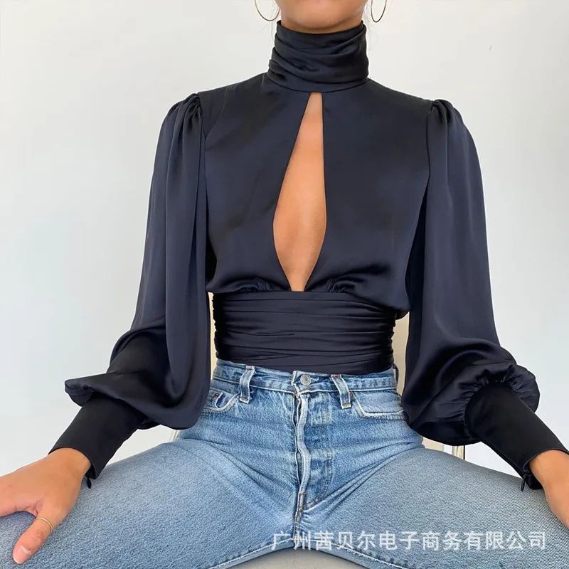 WEPBEL Women Elegant Spring Summer Crop Top Shirt Ladies Sexy Long Lantern Sleeve Turtleneck Halter Skinny Short Blouse
WEPBEL Women Elegant Spring Summer Crop Top Shirt Ladies Sexy Long Lantern Sleeve Turtleneck Halter Skinny Short Blouse