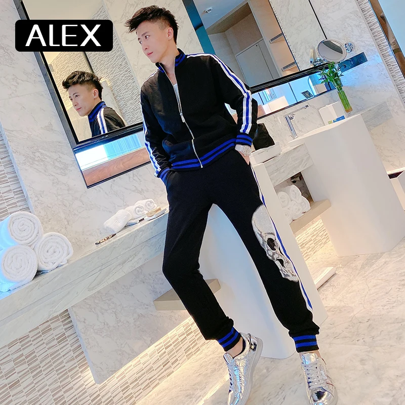Alex Plein мужская одежда спортивный костюм со свитером Стразы в виде звезд и набор