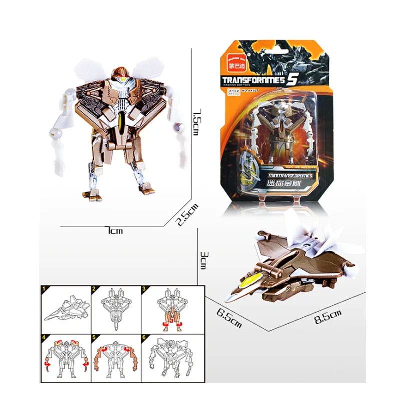 Transformers Deformation Toys Turn Into A Mini Car Mini Plane Material: Plastic 8CM-9CM Children Deformed Gifts
Transformers Deformation Toys Turn Into A Mini Car Mini Plane Material: Plastic 8CM-9CM Children Deformed Gifts