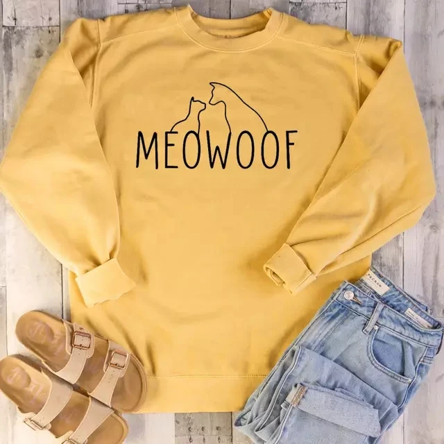MEOWOOF Хлопок Женский свитшот Harajuku Модный мягкий термополиуретановый чехол с изображением забавных в уличном стиле с круглым вырезом, пулове...
MEOWOOF Хлопок Женский свитшот Harajuku Модный мягкий термополиуретановый чехол с изображением забавных в уличном стиле с круглым вырезом, пулове...
