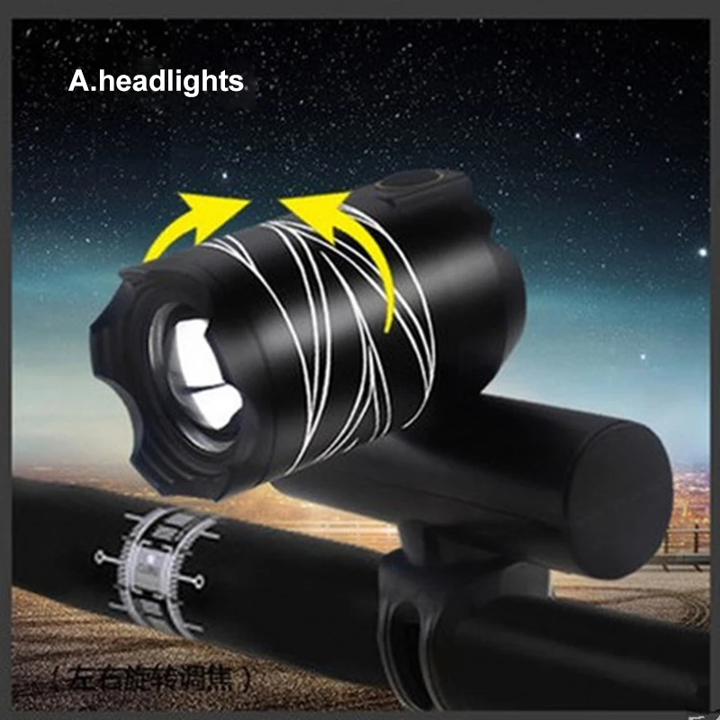 Bicycle Headlight USB Rechargeable Handlebar Light Night Riding Lighting Strong T6 Zoom T6 Bike Safe Cycling Lamp Flashlight
Bicycle Headlight USB Rechargeable Handlebar Light Night Riding Lighting Strong T6 Zoom T6 Bike Safe Cycling Lamp Flashlight