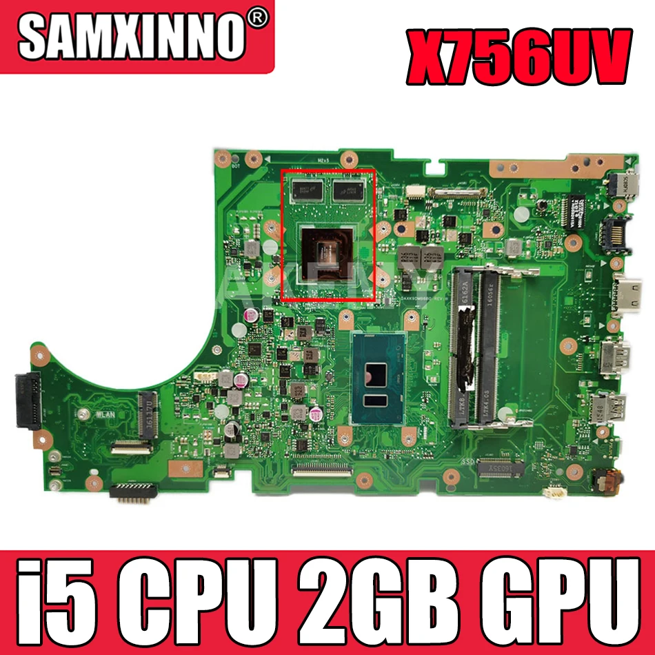for ASUS X756UV X756UQ X756UVK X756UQK X756UB X756UJ Mainboard Motherboard i5 CPU 2GB GPU 90NB0C70-R00010 
for ASUS X756UV X756UQ X756UVK X756UQK X756UB X756UJ Mainboard Motherboard i5 CPU 2GB GPU 90NB0C70-R00010
