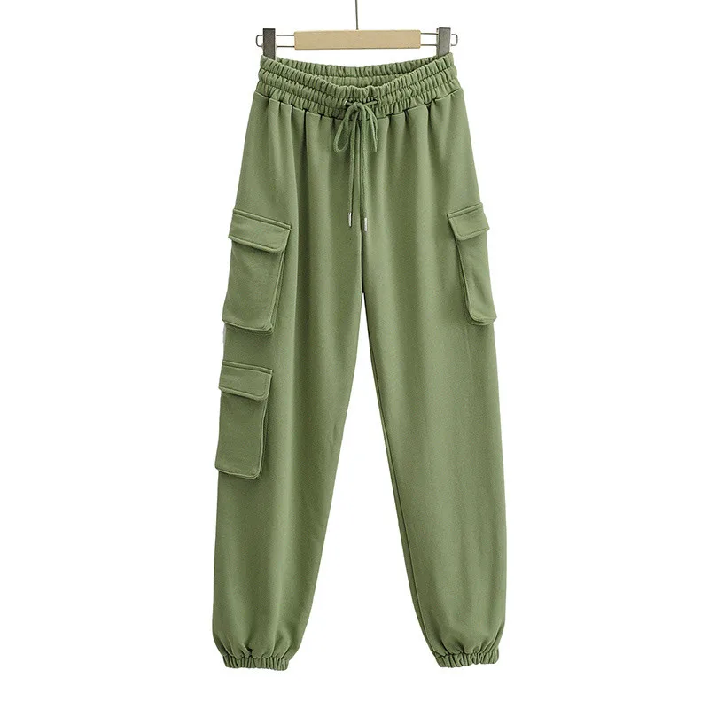 Autumn/winter new style street fashion solid color elastic waist multi-pocket casual pants women, high waist slimming trousers
Autumn/winter new style street fashion solid color elastic waist multi-pocket casual pants women, high waist slimming trousers