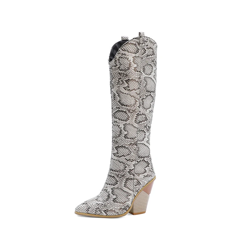 ANNYMOLI Snake Print Extreme High Heel Woman Boots Block Heel Knee High Boots Pointed Toe Long Boots Zip Ladies Shoes White 46
ANNYMOLI Snake Print Extreme High Heel Woman Boots Block Heel Knee High Boots Pointed Toe Long Boots Zip Ladies Shoes White 46