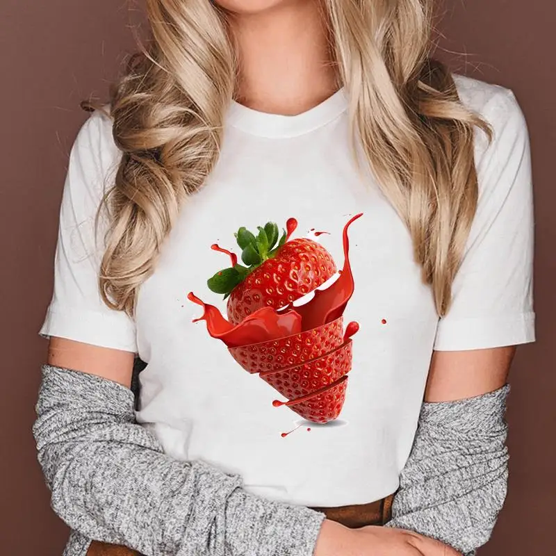 Женская летняя футболка с коротким рукавом, с принтом клубники
Женская летняя футболка с коротким рукавом, с принтом клубники