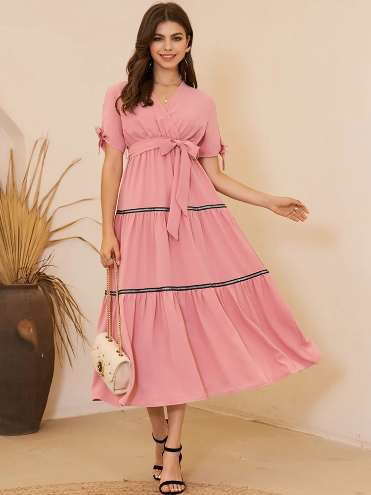 MAI&FUN Sweet Date Dress Girl Surplice Front Tribal Tape Flounce Dress Women 2022 New Fashion Short Sleeve Aline Dresses
MAI&FUN Sweet Date Dress Girl Surplice Front Tribal Tape Flounce Dress Women 2022 New Fashion Short Sleeve Aline Dresses