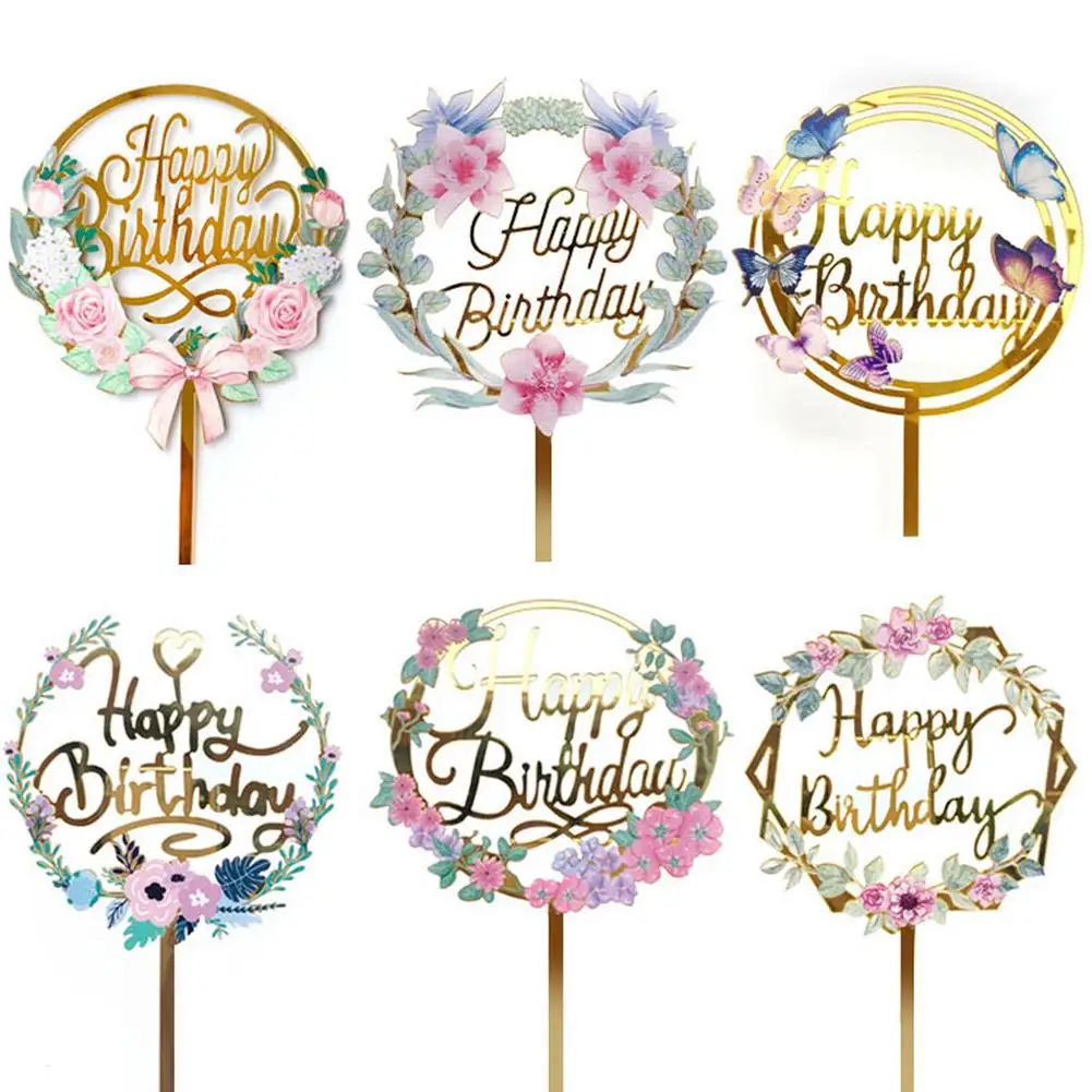 Happy Birthday Cake Topper Golden Acrylic Flower Dessert Toppers For Baby Shower Cake Toppers Supplies DIY Party Cakes Decor
Happy Birthday Cake Topper Golden Acrylic Flower Dessert Toppers For Baby Shower Cake Toppers Supplies DIY Party Cakes Decor