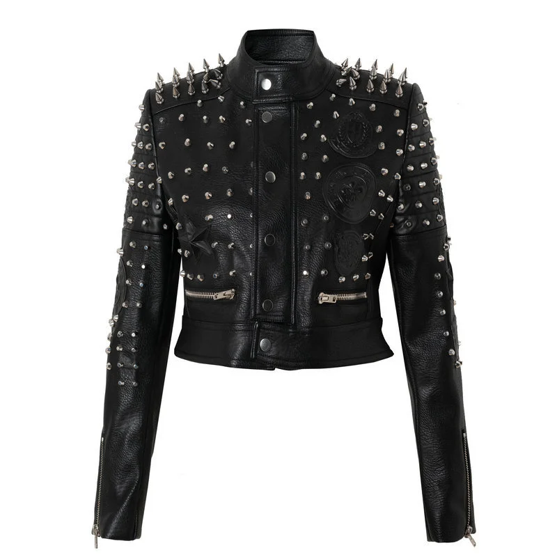 New 2022 Graffiti Fashion Women Motorcycle Pu Faux Leather Jacket Female Short Style Biker Jackets Printing Rivet Womens Coat
New 2022 Graffiti Fashion Women Motorcycle Pu Faux Leather Jacket Female Short Style Biker Jackets Printing Rivet Womens Coat