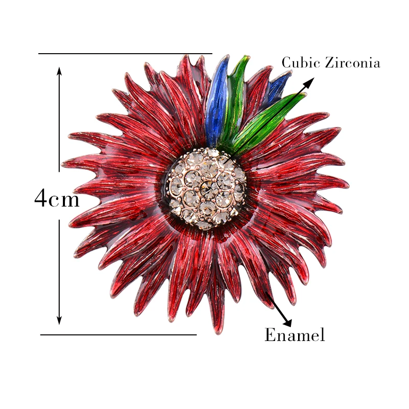 SINLEERY Luxurious Red Black Enamel Big Sunflower Brooch Pin Women's Vintage Accessories 2021 XZ207 SSK
SINLEERY Luxurious Red Black Enamel Big Sunflower Brooch Pin Women's Vintage Accessories 2021 XZ207 SSK