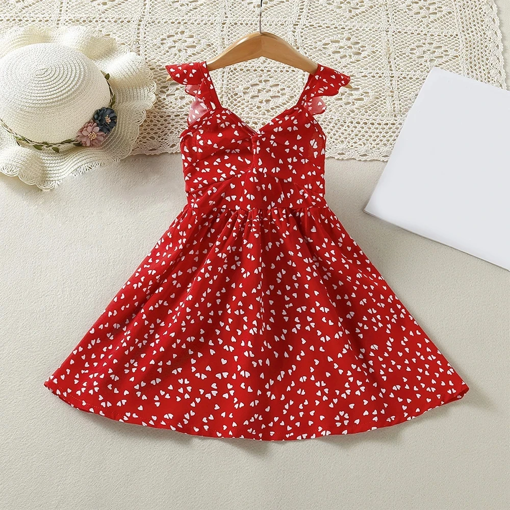 Летнее платье для девочек с летящим рукавом, вечерние нее платье принцессы, повседневные платья, детская одежда, детское платье, 2022 
Летнее платье для девочек с летящим рукавом, вечерние нее платье принцессы, повседневные платья, детская одежда, детское платье, 2022