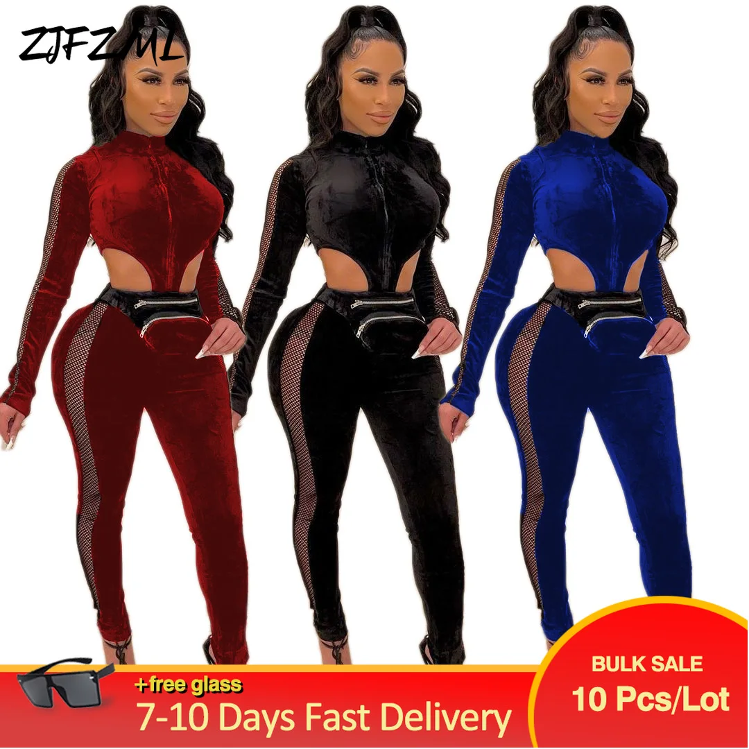 Wholesale Bulk Items Lots Autumn Winter Velour Rompers Womens Jumpsuit Retro Full Sleeve Waist Band Cut Out Skinny Club Catsuit
Wholesale Bulk Items Lots Autumn Winter Velour Rompers Womens Jumpsuit Retro Full Sleeve Waist Band Cut Out Skinny Club Catsuit