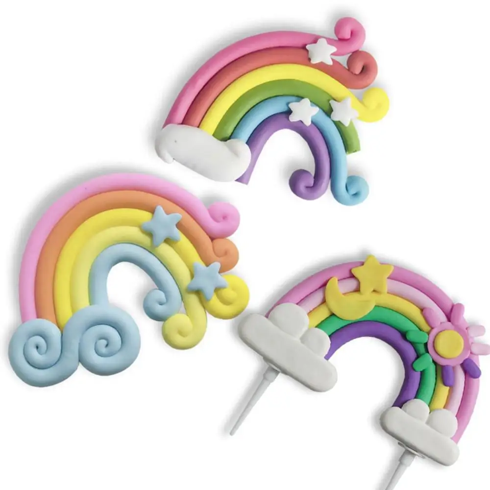 Rainbow Cake Topper Brithday Balloon Cloud Unicorn Decorating Happy Party Decor Kids 1st | Дом и сад