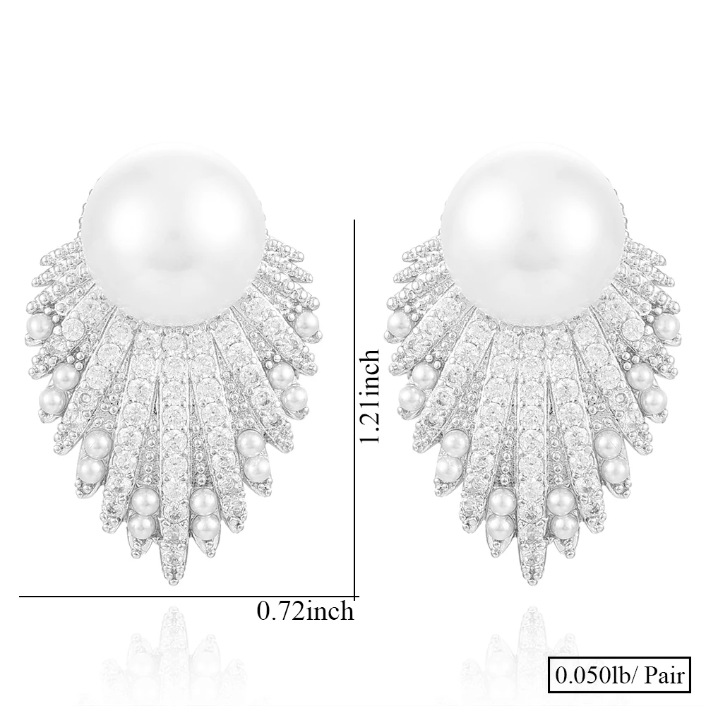 missvikki Luxury Noble Women Flashing Feather Pearl Earrings Shiny AAA Cubic Zircon Earring For Bridal Wedding Party Jewelry
missvikki Luxury Noble Women Flashing Feather Pearl Earrings Shiny AAA Cubic Zircon Earring For Bridal Wedding Party Jewelry