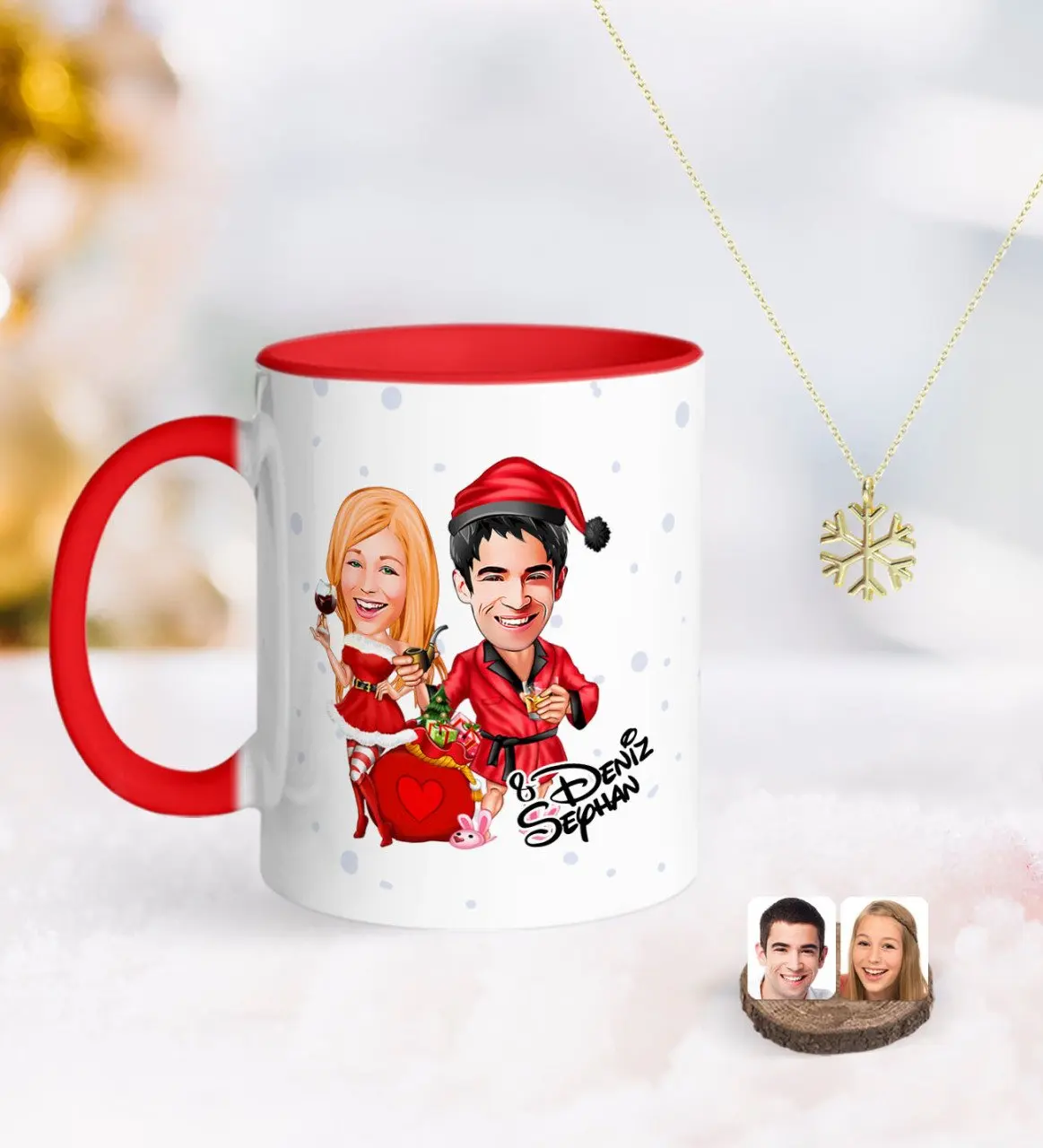 Персонализированная Новогодняя карикатура с красной кружкой и подвеской в виде снега-5
Персонализированная Новогодняя карикатура с красной кружкой и подвеской в виде снега-5