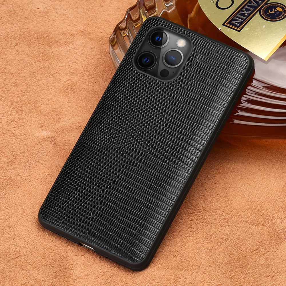 Чехол из натуральной кожи для Iphone 12 pro max mini зернистый чехол в виде ящерицы чехлы