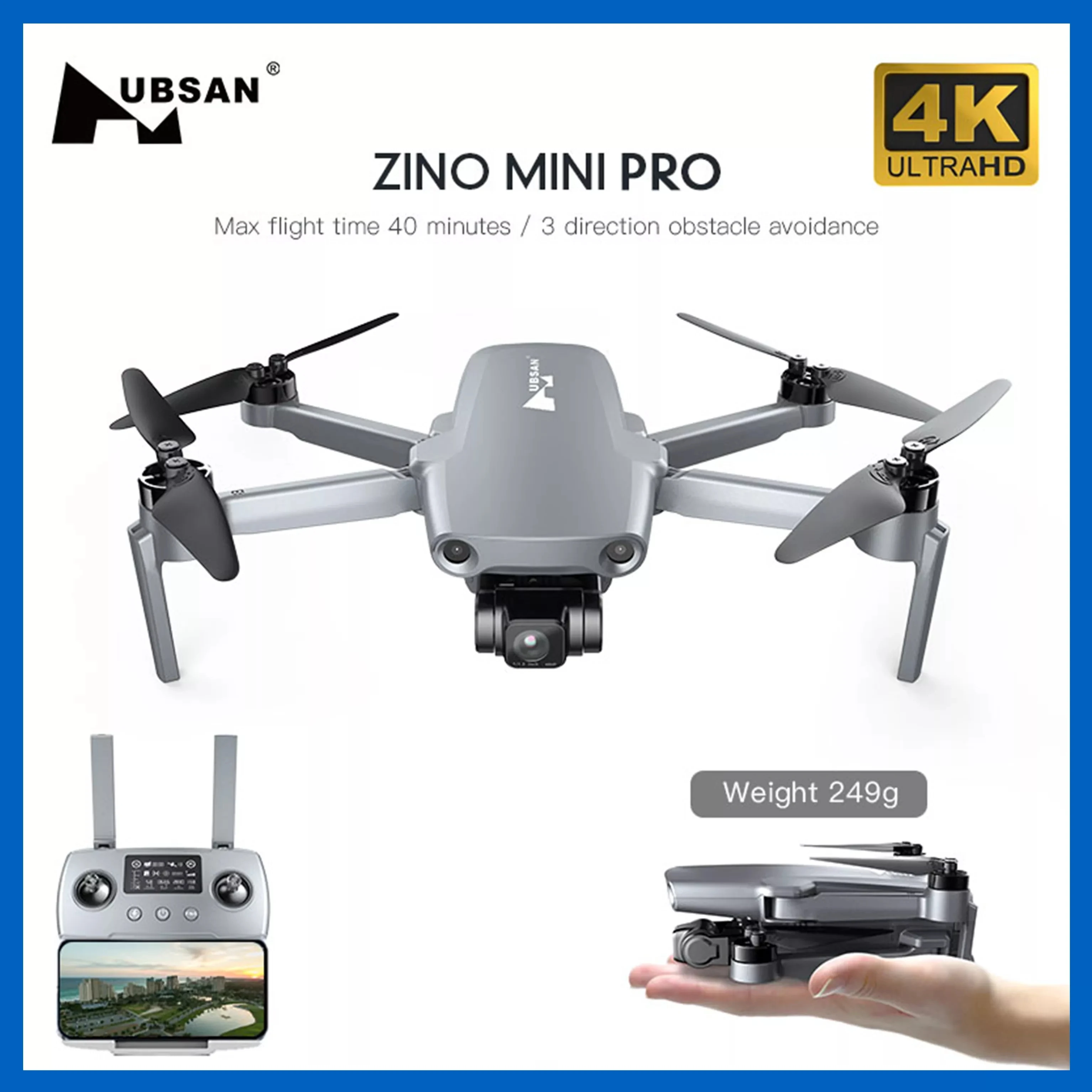 Квадрокоптер Hubsan ZINO Mini PRO, 249g, GPS, камера 4K, 3-осевой карданный подвес, 40 минут 10 км
Квадрокоптер Hubsan ZINO Mini PRO, 249g, GPS, камера 4K, 3-осевой карданный подвес, 40 минут 10 км