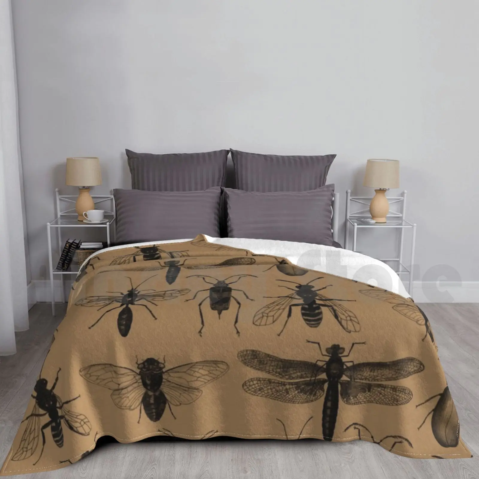 

Entomology Studies Pattern Blanket Fashion Custom 645 Insects Bugs Entomology Flys Beetle Fly Dragonfly